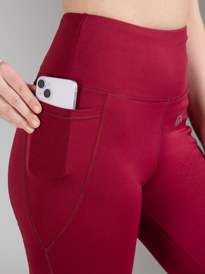 Super Flare Pants in Maroon
