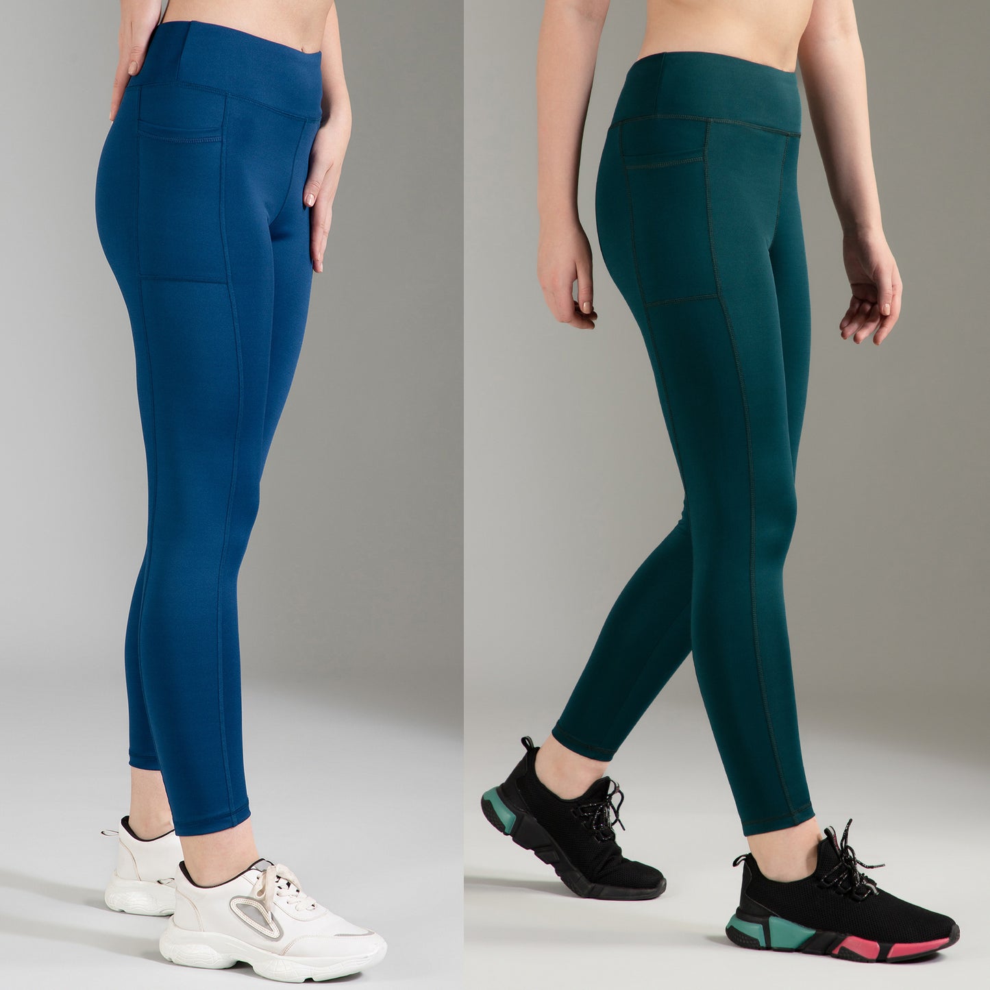 Blue & Dark Green Combo Leggings