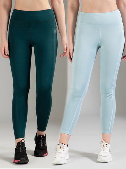 Dark Green & Sea Green Combo leggings