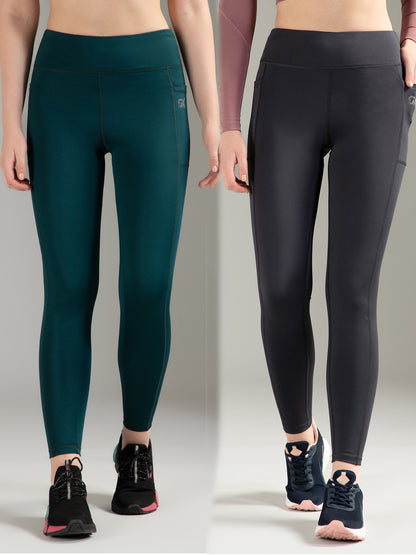 Dark Green & Dark Grey Combo Leggings